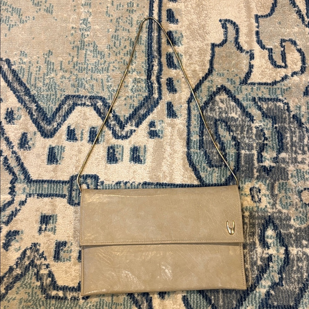 Vintage 80's Shirl Miller Limited Tan Leather Clutch/Shoulder Bag